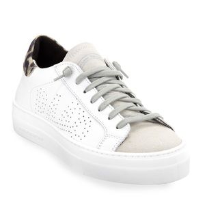 - P448 Thea Platform Suede and Leather white/leopard Sneakers🔴 EUR 39  US 9